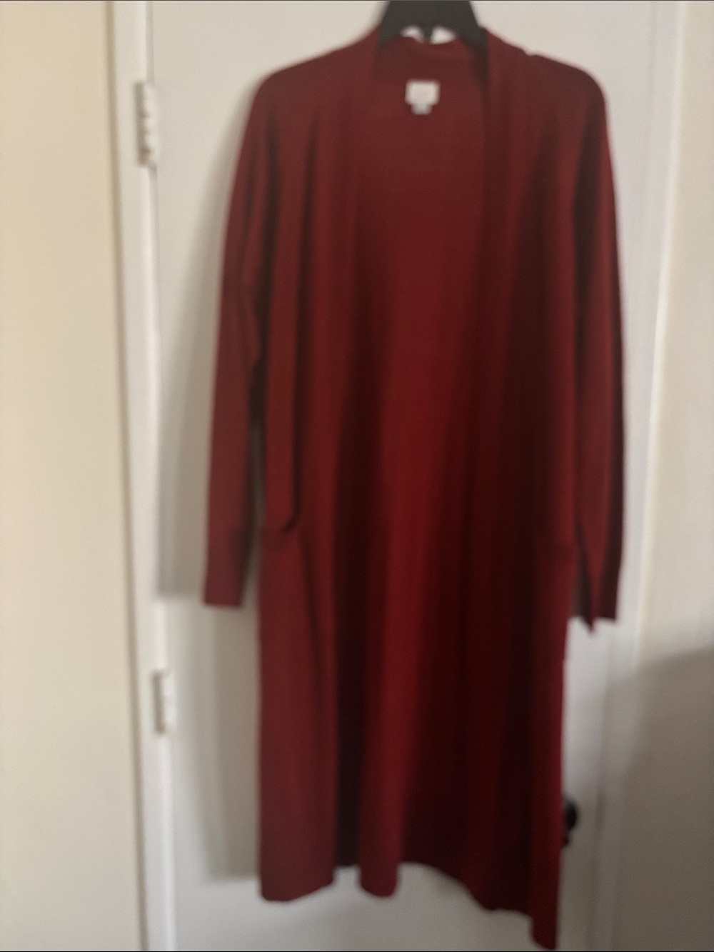 a new day Long Open-Front Cardigan - Wine